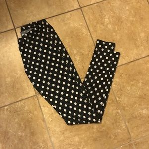 Polka dot Leggings XS Black White